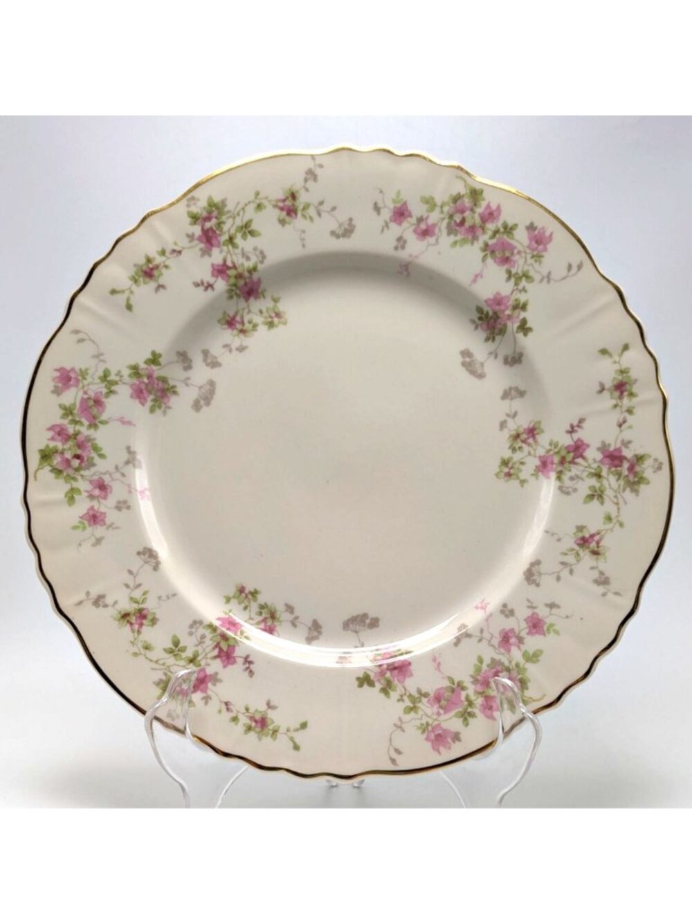 Syracuse China Stansbury Dinner Plates Federal Shape 10.50 inch Pink Floral